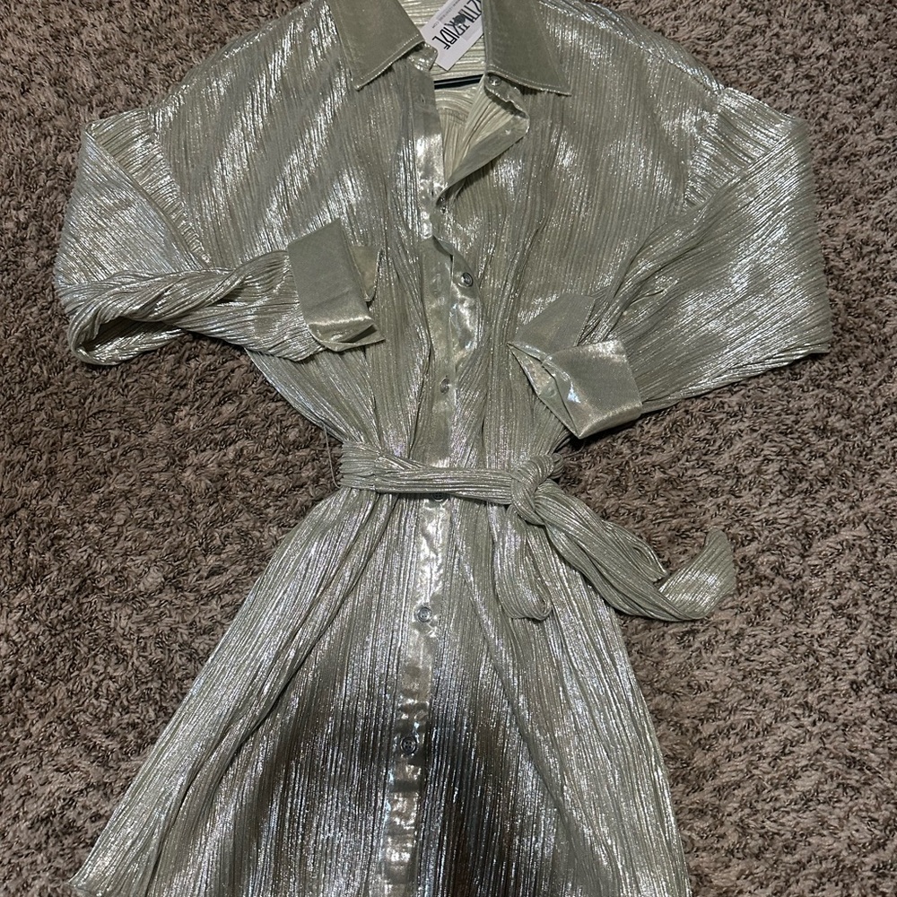Vintage Silver Metallic Dress
